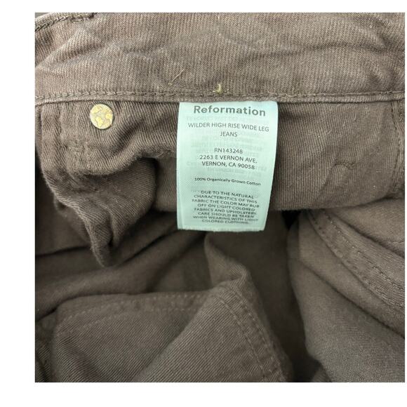 Reformation Sz 30 Wilder Wide Leg Flare Mocha Brown Jeans - Picture 10 of 11
